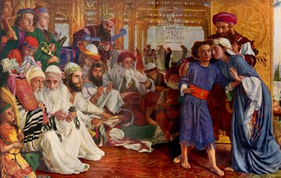 神殿での救い主の発見、1854年から1855年、1936年。 作： William Holman Hunt