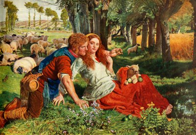 雇う羊飼い、1851年、1948年。 作： William Holman Hunt