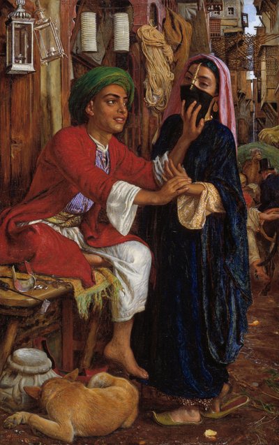 ランタンメーカーのコートシップ、カイロのストリートシーン 作： William Holman Hunt