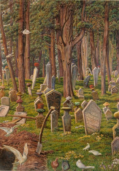 眠れる都市：コンスタンティノープル、ペラの墓地、1856-1888年 作： William Holman Hunt