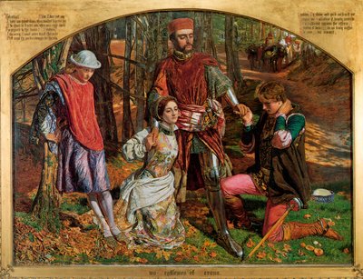 バレンタイン、1851年にプロテウスからシルビアを救出。 作： William Holman Hunt