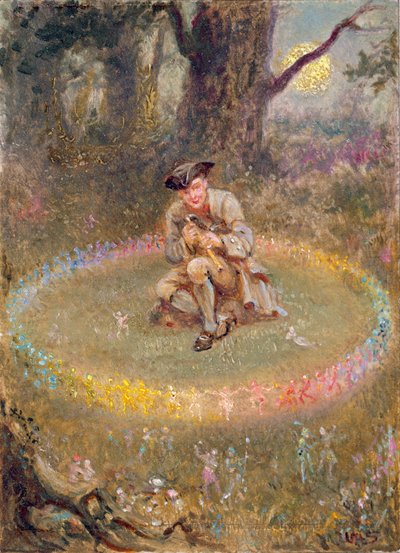 妖精の指輪-魅惑のパイパー、1880年頃 作： William Holmes Sullivan