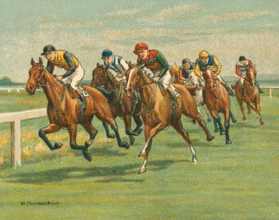 歴史的・近代的なレース、フラットレース、馬、近代（クロモリ写真 作： William Hounsom Byles