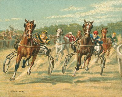 歴史的なレースと近代的なレース、トロットレースとペースレース（クロモリ写真 作： William Hounsom Byles