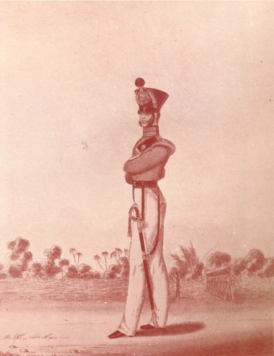 マドラス陸軍軽歩兵の将校、c1837-1843、1909 作： William Hunsley