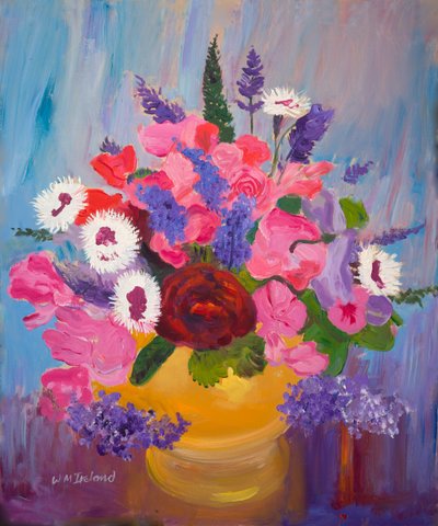 花瓶（油絵具） 作： William Ireland