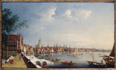 サマセットハウスの庭園からセントポールに向かっているテムズ川の景色 作： William James
