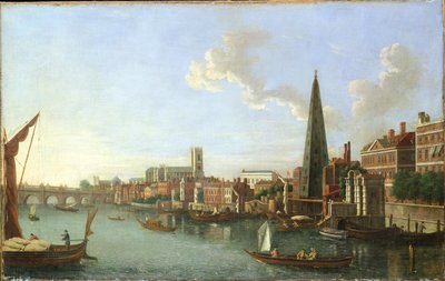 ウェストミンスター橋（夕刻）、18世紀半ば（油彩・キャンバス） 作： William James