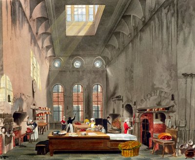 ロンドン、セント・ジェームズ・パレスのキッチン（1819年 作： William James Bennett