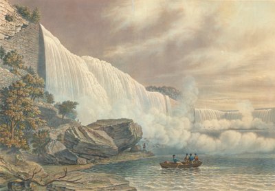 1840年に出版された「アメリカ側から見たナイアガラの滝」。 作： William James Bennett