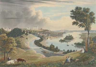 リッチモンドFrom the Hill above the Waterworks』（1834年刊）。 作： William James Bennett