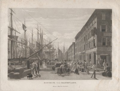 メイデン・レーンから見たサウス・ストリート、1834年 作： William James Bennett