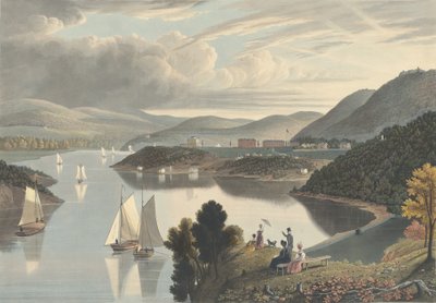 ワシントン・バレーの上からウエスト・ポイントをLooking down the River（川を見下ろす）、1834年発行。 作： William James Bennett