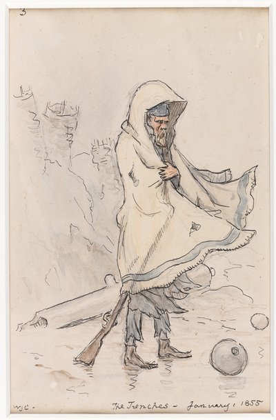 塹壕、1855年1月（水彩） 作： William James Colville
