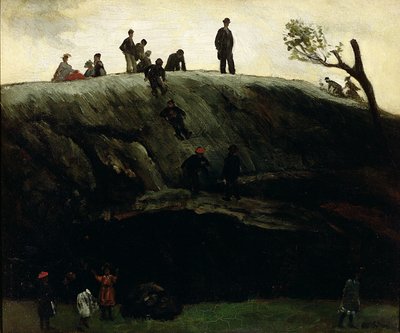 ボーイズスライディング、1897年頃（キャンバスに油彩） 作： William James Glackens