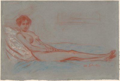 リクライニング女性ヌード 作： William James Glackens