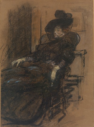 座っている女性 作： William James Glackens