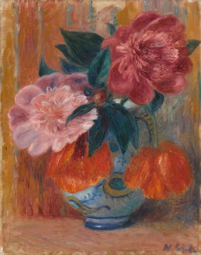 ピッチャーのチューリップと牡丹 作： William James Glackens