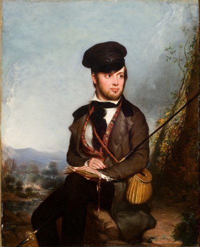 釣り人（チャールズ・ランマンの肖像）1846年（油彩・キャンバス） 作： William James Hubard