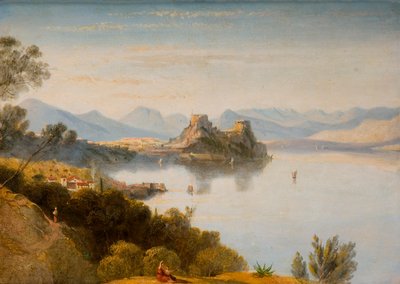 距離のコルフとアルバニア山脈 作： William James Linton
