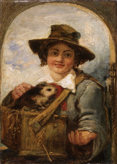 モルモットを連れたイタリアの少年 作： William James Muller