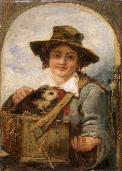 モルモットを持つイタリア人少年」1836年 作： William James Muller