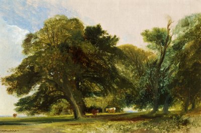 キングスウェストン公園-スケッチ、1833年頃（キャンバスに油彩） 作： William James Muller