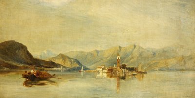 マッジョーレ湖とベラ湖（キャンバスに油彩） 作： William James Muller