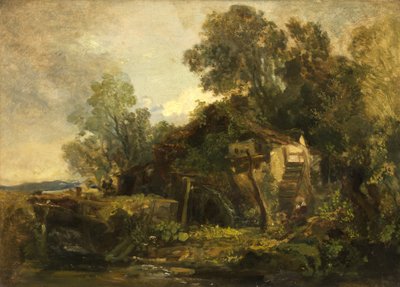 サマセット州メルズの製粉所（パネルに油彩） 作： William James Muller