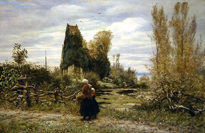 廃墟の道（油彩・キャンバス） 作： William John Hennessy