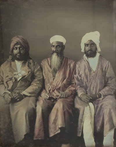 無題 ターバンを被った3人の着席者の肖像」1853年 作： William Johnson