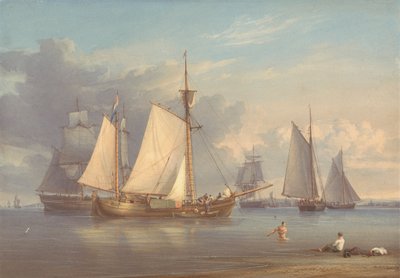 Hollantilaiset kalastusalukset ankkurissa suistossa 作： William Joy