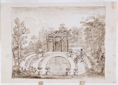 花の神殿と丸いプール 作： William Kent