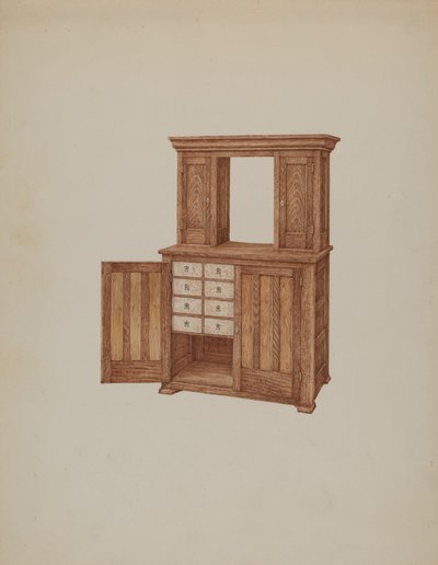 キャビネット、象牙の鍵穴付き、1937年頃 作： William Kieckhofel
