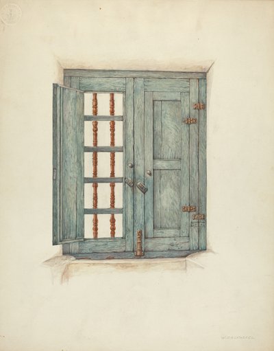 窓のシャッターとディテール、1939年頃 作： William Kieckhofel
