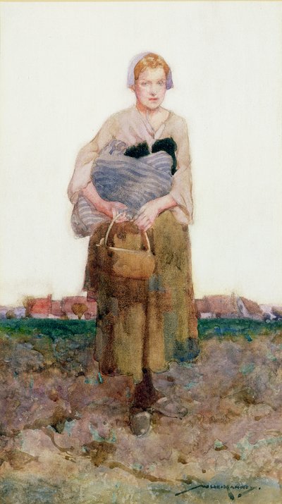 束を運ぶ若い女性 作： William Lee Hankey