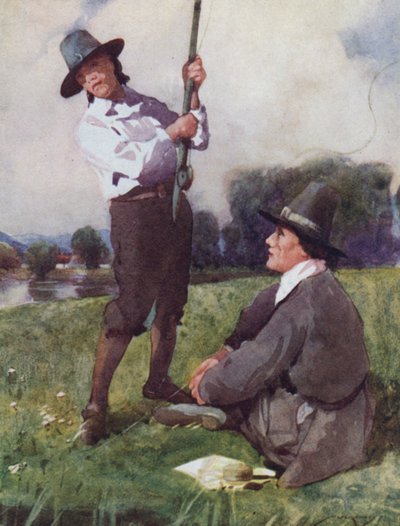 Izaak Walton による The Compleat Angler のイラスト (カラー リソ) 作： William Lee Hankey