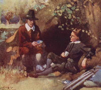 Izaak Walton による The Compleat Angler のイラスト (カラー リソ) 作： William Lee Hankey