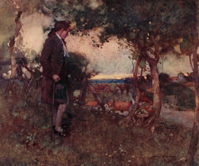 Oliver Goldsmith による The Deserted Village のイラスト (カラーリソ) 作： William Lee Hankey