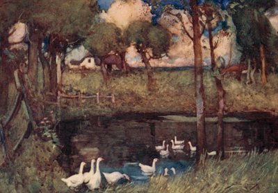 Oliver Goldsmith による The Deserted Village のイラスト (カラーリソ) 作： William Lee Hankey