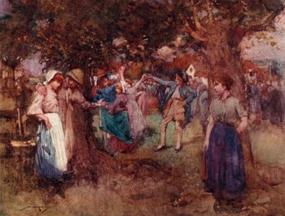 Oliver Goldsmith による The Deserted Village のイラスト (カラーリソ) 作： William Lee Hankey