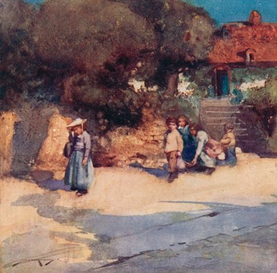 Oliver Goldsmith による The Deserted Village のイラスト (カラーリソ) 作： William Lee Hankey
