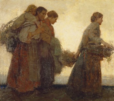 堤防で、1910年頃（キャンバスに油彩） 作： William Lee Hankey