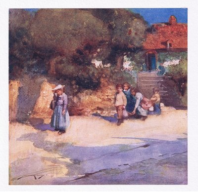 学校から解き放たれたばかりの遊び好きな子供たち (色リソ) 作： William Lee Hankey