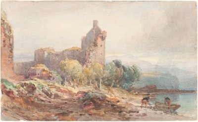 廃墟となった湖上の城 作： William Leighton Leitch