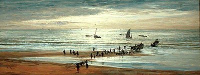 フランス北海岸の浜辺の風景（油彩・キャンバス） 作： William Lionel Wyllie