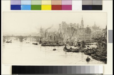 ロンドンブリッジ、キャノンストリート、ビリングスゲート 作： William Lionel Wyllie