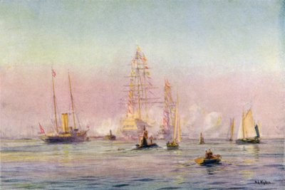 ポーツマス港、1912 作： William Lionel Wyllie