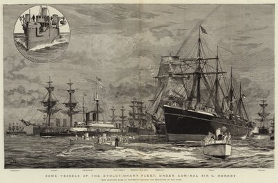 Gホーンビー卿の指揮下にある、進化的艦隊のいくつかの船 作： William Lionel Wyllie