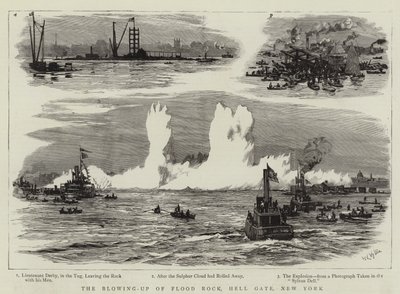 フラッドロックの爆破、ヘルゲート、ニューヨーク 作： William Lionel Wyllie
